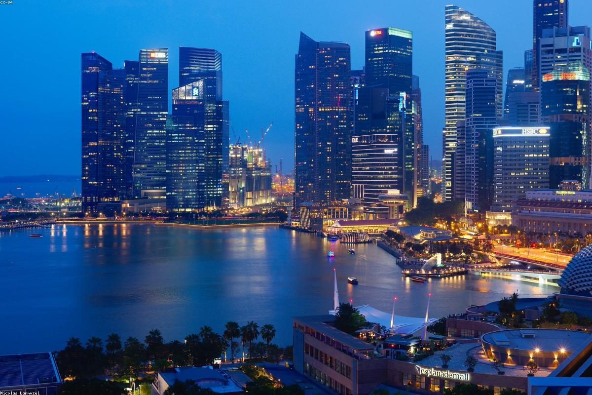 新加坡滨海湾金沙与城市景观