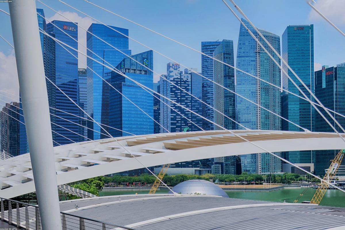 新加坡滨海湾金融区景观